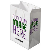 MODERNE BEWERKBARE EENVOUDIGE WITTE AFBEELDINGSTEK MEDIUM CADEAUZAKJE (Achterkant Gekanteld)