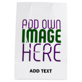 MODERNE BEWERKBARE EENVOUDIGE WITTE AFBEELDINGSTEK MEDIUM CADEAUZAKJE (Achterkant)