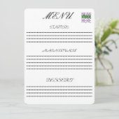 MODERNE BEWERKBARE EENVOUDIGE WITTE AFBEELDINGSTEK MENU (Staand voorkant)