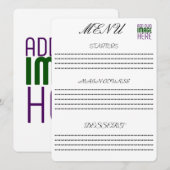 MODERNE BEWERKBARE EENVOUDIGE WITTE AFBEELDINGSTEK MENU (Voorkant / Achterkant)