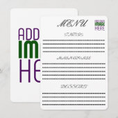 MODERNE BEWERKBARE EENVOUDIGE WITTE AFBEELDINGSTEK MENU (Voorkant / Achterkant)