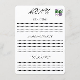 MODERNE BEWERKBARE EENVOUDIGE WITTE AFBEELDINGSTEK MENU