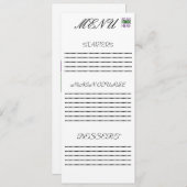 MODERNE BEWERKBARE EENVOUDIGE WITTE AFBEELDINGSTEK MENU (Voorkant / Achterkant)