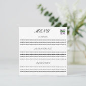 MODERNE BEWERKBARE EENVOUDIGE WITTE AFBEELDINGSTEK MENU (Staand voorkant)