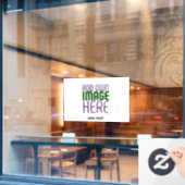 MODERNE BEWERKBARE EENVOUDIGE WITTE AFBEELDINGSTEK RAAMSTICKER (Cafe Raam)