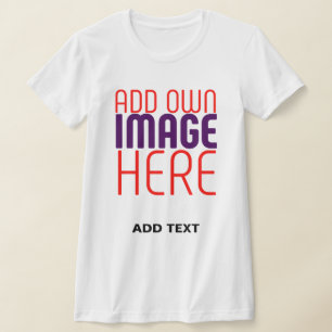 MODERNE BEWERKBARE EENVOUDIGE WITTE AFBEELDINGSTEK T-SHIRT