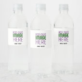 MODERNE BEWERKBARE EENVOUDIGE WITTE AFBEELDINGSTEK WATERFLES ETIKET (Flessen)