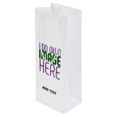 MODERNE BEWERKBARE EENVOUDIGE WITTE AFBEELDINGSTEK WIJN CADEAUTAS (Achterkant Gekanteld)