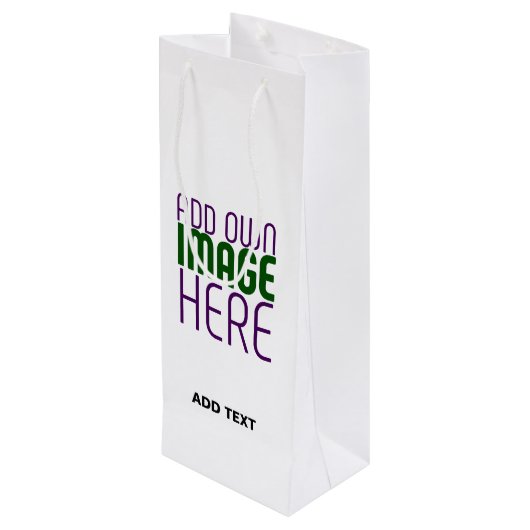 MODERNE BEWERKBARE EENVOUDIGE WITTE AFBEELDINGSTEK WIJN CADEAUTAS (Achterkant Gekanteld)