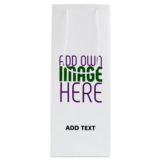 MODERNE BEWERKBARE EENVOUDIGE WITTE AFBEELDINGSTEK WIJN CADEAUTAS (Voorkant)