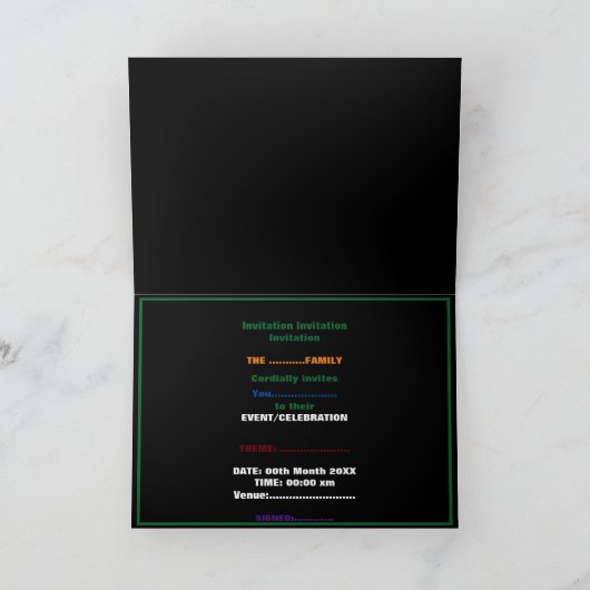 MODERNE BEWERKBARE EENVOUDIGE ZWARTE AFBEELDING TE (Binnen)