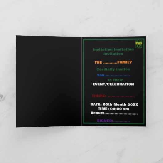 MODERNE BEWERKBARE EENVOUDIGE ZWARTE AFBEELDING TE (Binnen)