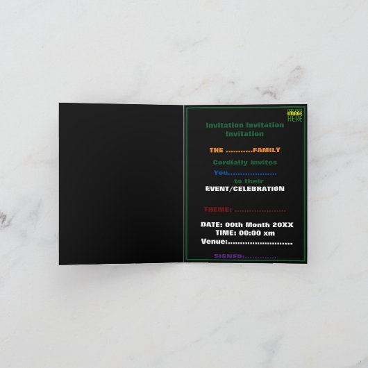 MODERNE BEWERKBARE EENVOUDIGE ZWARTE AFBEELDING TE (Binnen)