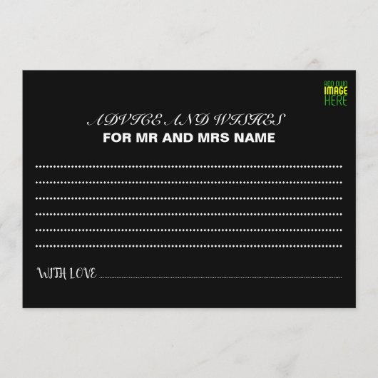 MODERNE BEWERKBARE EENVOUDIGE ZWARTE AFBEELDING TE ADVIESKAART (Voorkant)