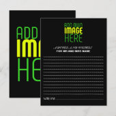 MODERNE BEWERKBARE EENVOUDIGE ZWARTE AFBEELDING TE ADVIESKAART (Voorkant / Achterkant)