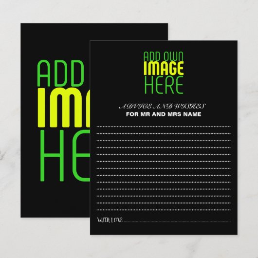 MODERNE BEWERKBARE EENVOUDIGE ZWARTE AFBEELDING TE ADVIESKAART (Voorkant / Achterkant)