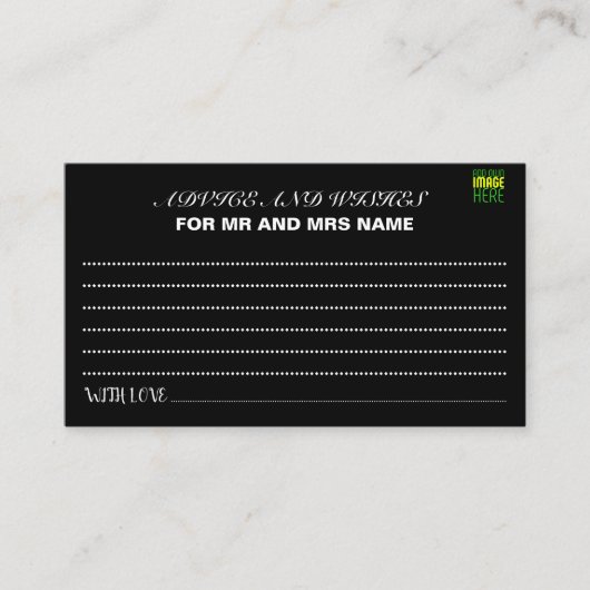 MODERNE BEWERKBARE EENVOUDIGE ZWARTE AFBEELDING TE ADVIESKAART (Voorkant)