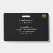 MODERNE BEWERKBARE EENVOUDIGE ZWARTE AFBEELDING TE BADGE (Back)