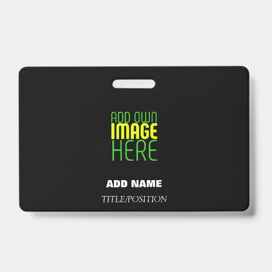 MODERNE BEWERKBARE EENVOUDIGE ZWARTE AFBEELDING TE BADGE (Voorzijde)