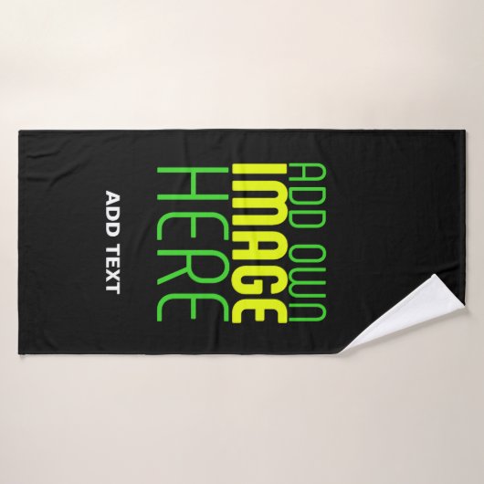 MODERNE BEWERKBARE EENVOUDIGE ZWARTE AFBEELDING TE BADHANDDOEK (Badhanddoek)