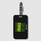 MODERNE BEWERKBARE EENVOUDIGE ZWARTE AFBEELDING TE BAGAGELABEL (Voorkant (verticaal))