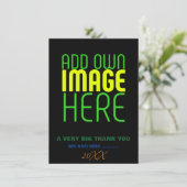 MODERNE BEWERKBARE EENVOUDIGE ZWARTE AFBEELDING TE BEDANKKAART (Staand voorkant)