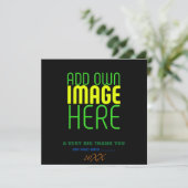 MODERNE BEWERKBARE EENVOUDIGE ZWARTE AFBEELDING TE BEDANKKAART (Staand voorkant)