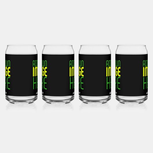 MODERNE BEWERKBARE EENVOUDIGE ZWARTE AFBEELDING TE BLIKVORM GLAS (Links)