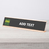 MODERNE BEWERKBARE EENVOUDIGE ZWARTE AFBEELDING TE BUREAU NAAMBORDJE (Voorkant)