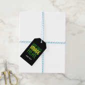 MODERNE BEWERKBARE EENVOUDIGE ZWARTE AFBEELDING TE CADEAULABEL (Met Touw)