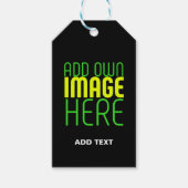 MODERNE BEWERKBARE EENVOUDIGE ZWARTE AFBEELDING TE CADEAULABEL (Voorkant)
