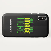 MODERNE BEWERKBARE EENVOUDIGE ZWARTE AFBEELDING TE Case-Mate iPhone CASE (Achterkant (horizontaal))