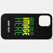 MODERNE BEWERKBARE EENVOUDIGE ZWARTE AFBEELDING TE Case-Mate iPhone CASE (Achterkant (horizontaal))