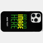 MODERNE BEWERKBARE EENVOUDIGE ZWARTE AFBEELDING TE Case-Mate iPhone CASE (Achterkant (horizontaal))