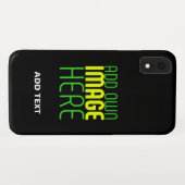 MODERNE BEWERKBARE EENVOUDIGE ZWARTE AFBEELDING TE Case-Mate iPhone CASE (Achterkant (horizontaal))