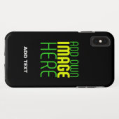 MODERNE BEWERKBARE EENVOUDIGE ZWARTE AFBEELDING TE Case-Mate iPhone CASE (Achterkant (horizontaal))