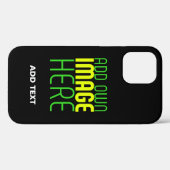 MODERNE BEWERKBARE EENVOUDIGE ZWARTE AFBEELDING TE Case-Mate iPhone CASE (Achterkant (horizontaal))