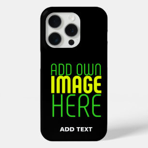 MODERNE BEWERKBARE EENVOUDIGE ZWARTE AFBEELDING TE iPhone 15 PRO CASE