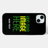 MODERNE BEWERKBARE EENVOUDIGE ZWARTE AFBEELDING TE Case-Mate iPhone CASE (Achterkant (horizontaal))