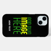 MODERNE BEWERKBARE EENVOUDIGE ZWARTE AFBEELDING TE Case-Mate iPhone CASE (Achterkant (horizontaal))