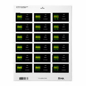 MODERNE BEWERKBARE EENVOUDIGE ZWARTE AFBEELDING TE ETIKET (Full Sheet)