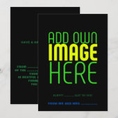 MODERNE BEWERKBARE EENVOUDIGE ZWARTE AFBEELDING TE FEESTDAGENKAART (Voorkant / Achterkant)