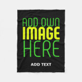 MODERNE BEWERKBARE EENVOUDIGE ZWARTE AFBEELDING TE FLEECE DEKEN (Voorkant)