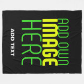 MODERNE BEWERKBARE EENVOUDIGE ZWARTE AFBEELDING TE FLEECE DEKEN (Voorkant (Horizontaal))