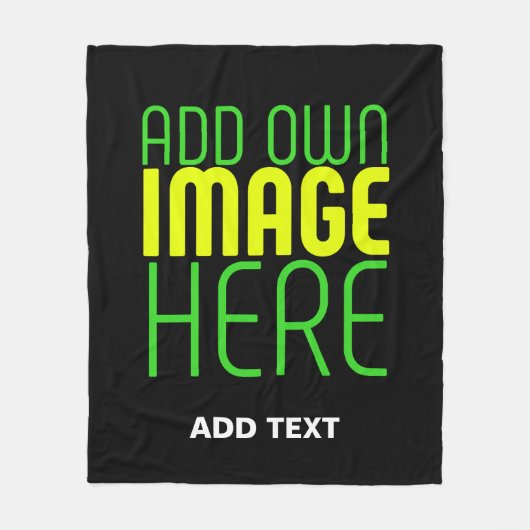 MODERNE BEWERKBARE EENVOUDIGE ZWARTE AFBEELDING TE FLEECE DEKEN (Voorkant)