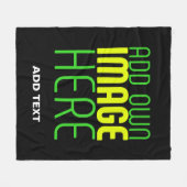 MODERNE BEWERKBARE EENVOUDIGE ZWARTE AFBEELDING TE FLEECE DEKEN (Voorkant (Horizontaal))