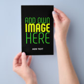 MODERNE BEWERKBARE EENVOUDIGE ZWARTE AFBEELDING TE FLYER (Hand)