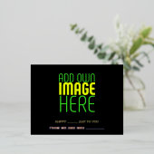 MODERNE BEWERKBARE EENVOUDIGE ZWARTE AFBEELDING TE FOLIE FEESTDAGEN BRIEFKAART (Staand Voorkant)