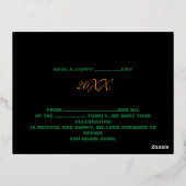 MODERNE BEWERKBARE EENVOUDIGE ZWARTE AFBEELDING TE FOLIE FEESTDAGEN BRIEFKAART (Achterkant)