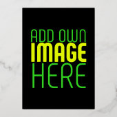 MODERNE BEWERKBARE EENVOUDIGE ZWARTE AFBEELDING TE FOLIE UITNODIGING (Achterkant)